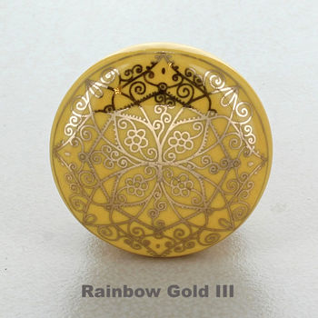 Rainbow Gold Ceramic Door Knobs Cupboard Door Handles, 6 of 9
