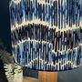 Tidal Marine Blue Patterned Drum Lampshades, thumbnail 2 of 9