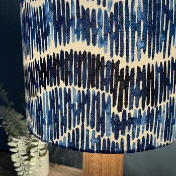 Tidal Marine Blue Patterned Drum Lampshades, 2 of 9