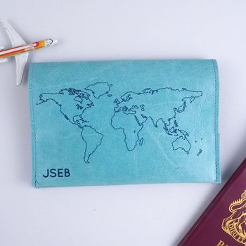 World Map Passport Holder Wedding Gift Set, 5 of 9
