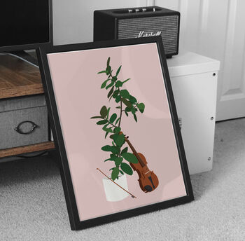Violin Houseplant Print | Instrument Music Poster, 8 of 10