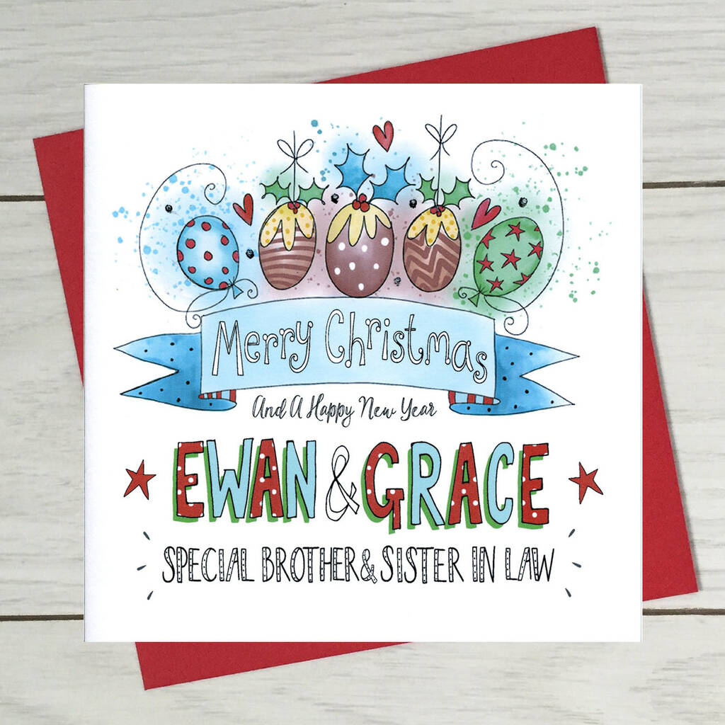 Christmas Card Brother And Sister In Law By Claire Sowden Design