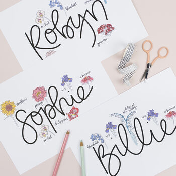 Floral Personalised Name Print, 2 of 9