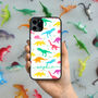 Personalised Dinosaur iPhone Case Rainbow, thumbnail 1 of 2