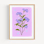 Delicate Floral Art Print Lilac, thumbnail 1 of 5