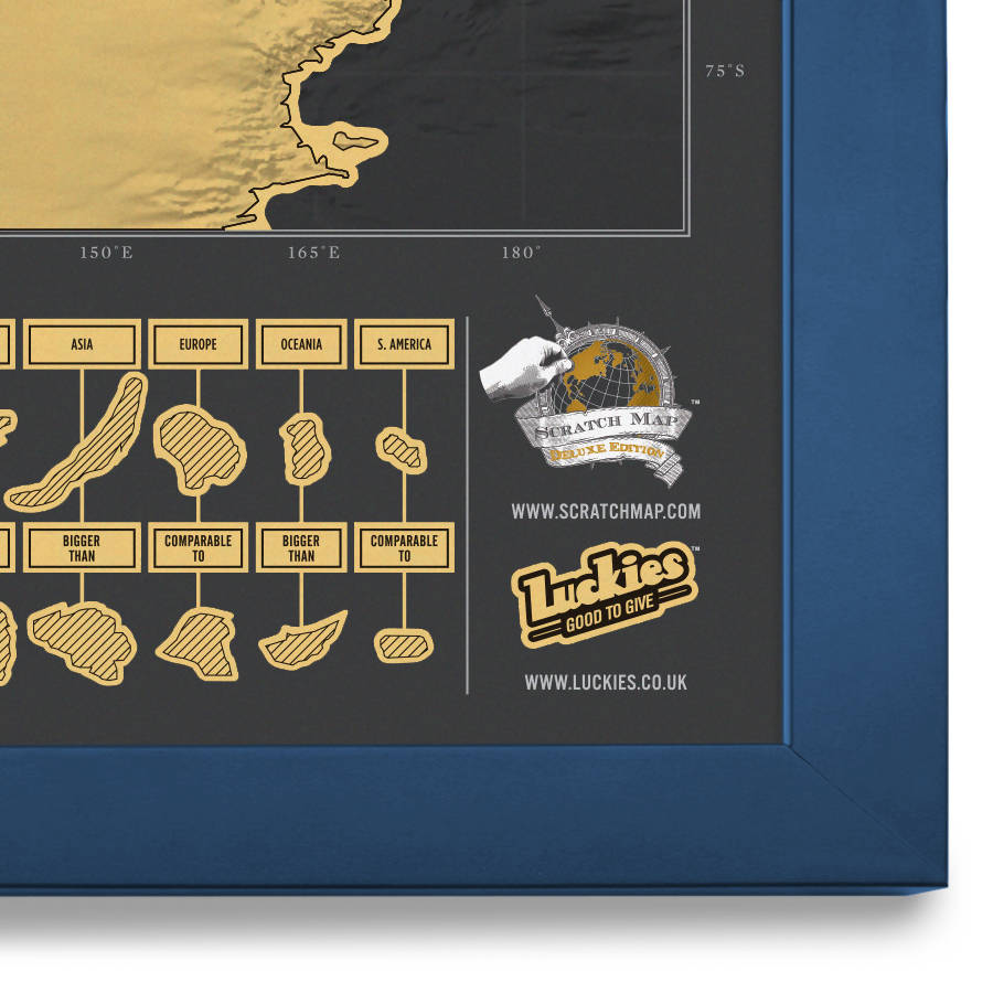 scratch map® deluxe poster framed by luckies
