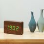 Brick Walnut Click Clock Green LED, thumbnail 4 of 6