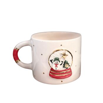 Handmade Festive Snow Globe Ceramic Mug With Gold Accents, 2 of 2
