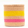 Fluoro Yellow And Pink Stripe Storage Baskets, thumbnail 3 of 8