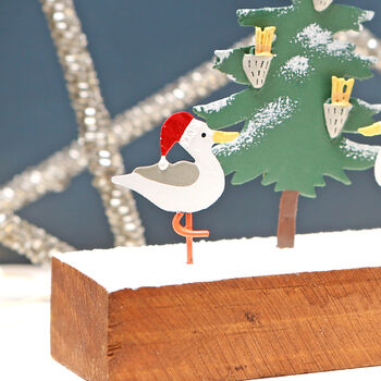 Christmas Tree And Seagulls With Chips Decoration, 2 of 4