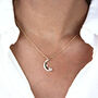 Sterling Silver Moon And Diamante Star Necklace, thumbnail 2 of 10