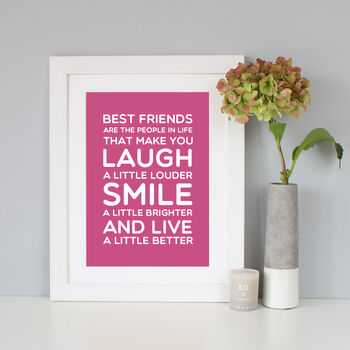 'Best Friend' Gift Quote Print, 2 of 12