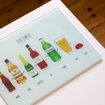 Personalised Family Drinks Chopping Board, 2 of 12