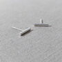 Sterling Silver Bar Stud Earrings, thumbnail 6 of 9