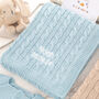 Personalised Unisex White Luxury Baby Cable Blanket, thumbnail 11 of 12