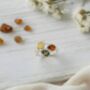 Handmade Tricolour Amber And Sterling Silver Teardrop Ring, thumbnail 2 of 4