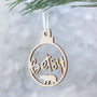 Personalised Bear Name Bauble Decoration, thumbnail 2 of 4