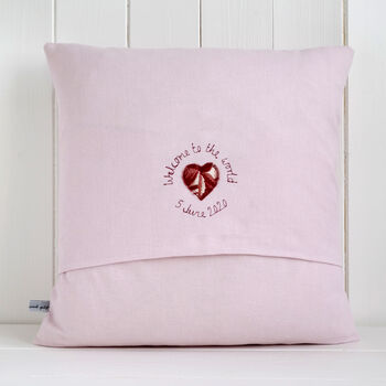 Personalised Pocket Cushion Gift For New Baby Girl, Christening Or Birthday, 5 of 12