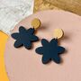 Statement Wooden Flower Stud Earrings, thumbnail 2 of 9