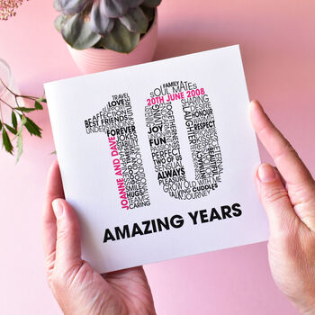 Personalised Name And Date Milestone Anniversary Card, 2 of 6
