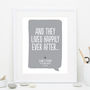 Personalised Wedding Or Anniversary Speech Bubble Print, thumbnail 1 of 6