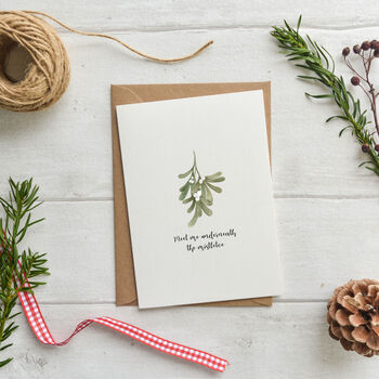 Personalised Mistletoe Christmas Card, 3 of 4