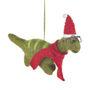 Christmas Dinosaur With Specs Hanging Felt Decoration, thumbnail 1 of 4