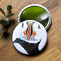 Inky Puffin Pocket Compact Mirror, thumbnail 1 of 3