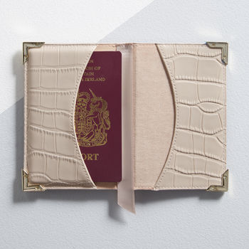 Personalised Blush Leather Passport Case, 2 of 3
