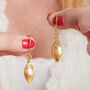 Gold Plated Silver Teardrop Textured Earrings, thumbnail 1 of 7