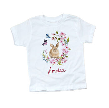 Personalised My First Easter Floral Bunny T Shirt Gift, 3 of 12