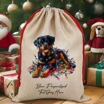 Personalised Rottweiler In Christmas Lights, 5 of 10