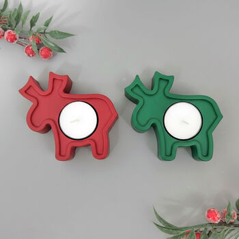 Festive Reindeer Tealight Holder Christmas Decorations, 4 of 10