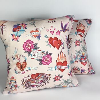 Mexican Tattoo Pink Cushion Cover, 4 of 8