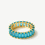 Women's Thick Stacking Ring With Turquoise Blue Stones, thumbnail 2 of 4