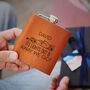 Personalised Leather Hip Flask With Formula One Design For F1 Fan, thumbnail 1 of 3