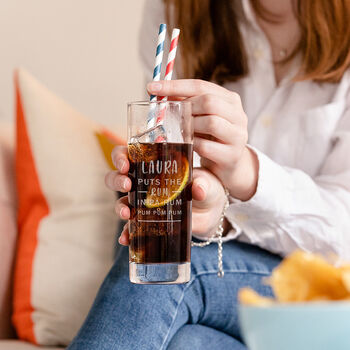 Personalised Christmas Rum Highball Glass For Him, 2 of 3