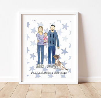 Personalised Family Illustration Print, 9 of 10