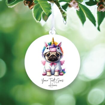 Personalised Unicorn Pug Keepsake Gift, 2 of 2