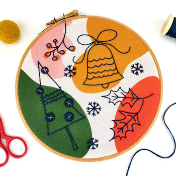 Abstract Christmas Embroidery Kit, 2 of 7