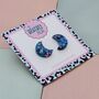 Moon Glitter Resin Stud Earrings Purple And Blue, thumbnail 2 of 8