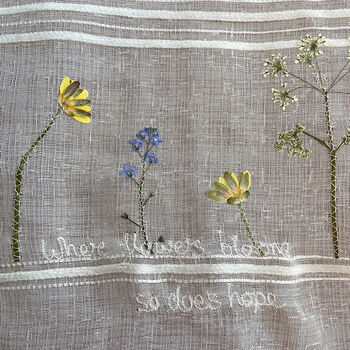 Pressed Wildflower And Words Upcycled Stitched Art, 2 of 10