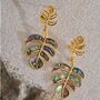 Monaco D’or Gold Ombré Botanical Flower Charm Gift Earrings, thumbnail 1 of 5