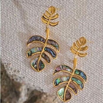 Monaco D’or Gold Ombré Botanical Flower Charm Gift Earrings, 2 of 5