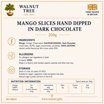 Dark Chocolate Dipped Mango Slices Gift Box – 200g, 5 of 8