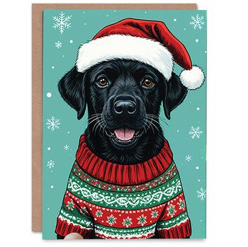 Black Labrador Christmas Card, 3 of 5