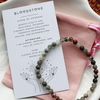 Bloodstone Crystal Bracelet For Strength And Courage, 6 of 6