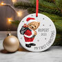 Santa Teddy Personalised Baby Christmas Decoration, thumbnail 1 of 2
