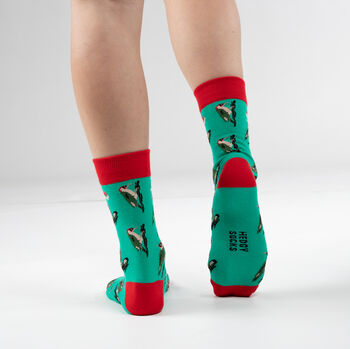 Bamboo Socks | Green Woodpecker Socks | Bird Socks, 2 of 3