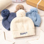 First Birthday Personalised Bobble Hat And Mittens Set, thumbnail 4 of 12